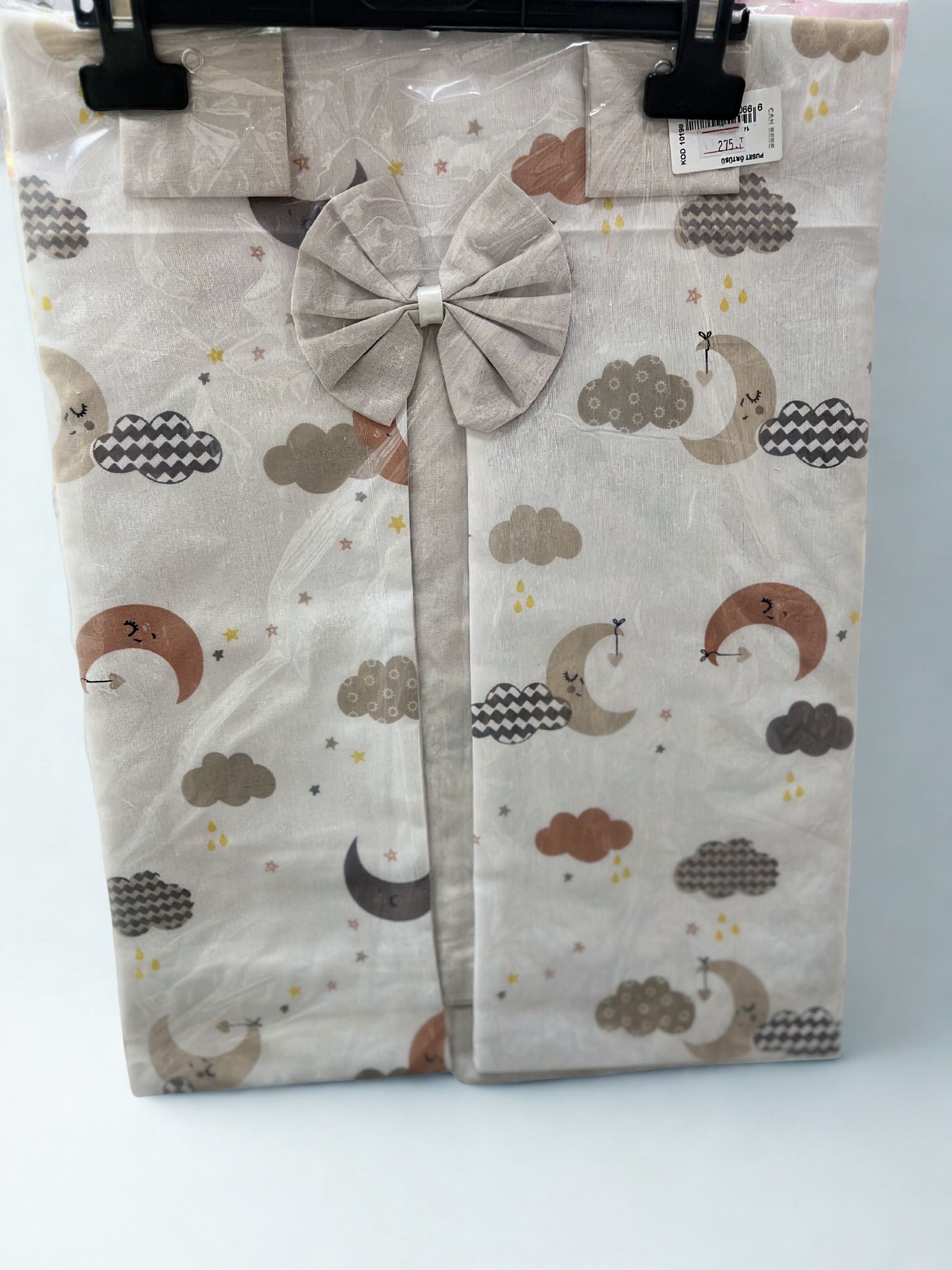 FİYOKLU BULUTLU AYLI KAHVERENGİ PUSET ÖRTÜSÜ