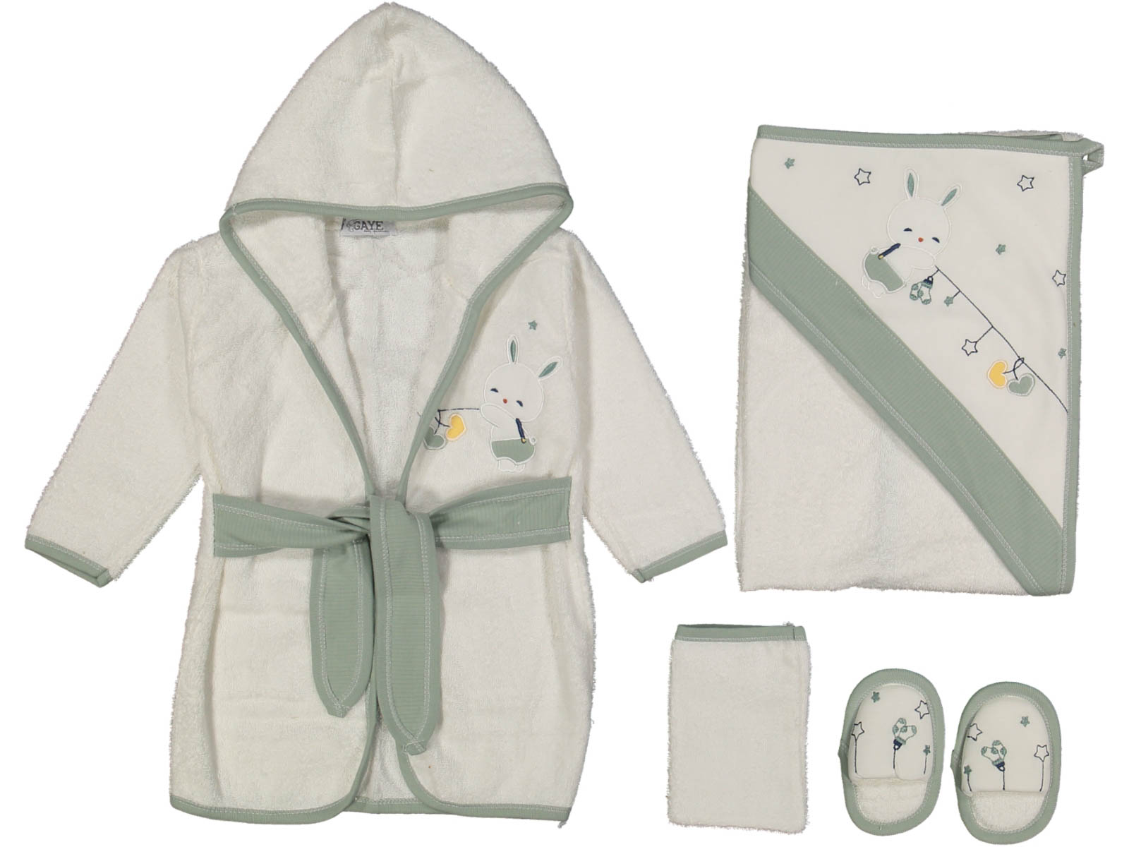 ERKEK 1/12 AY YILDIZLI TAVŞAN BORNOZ SET