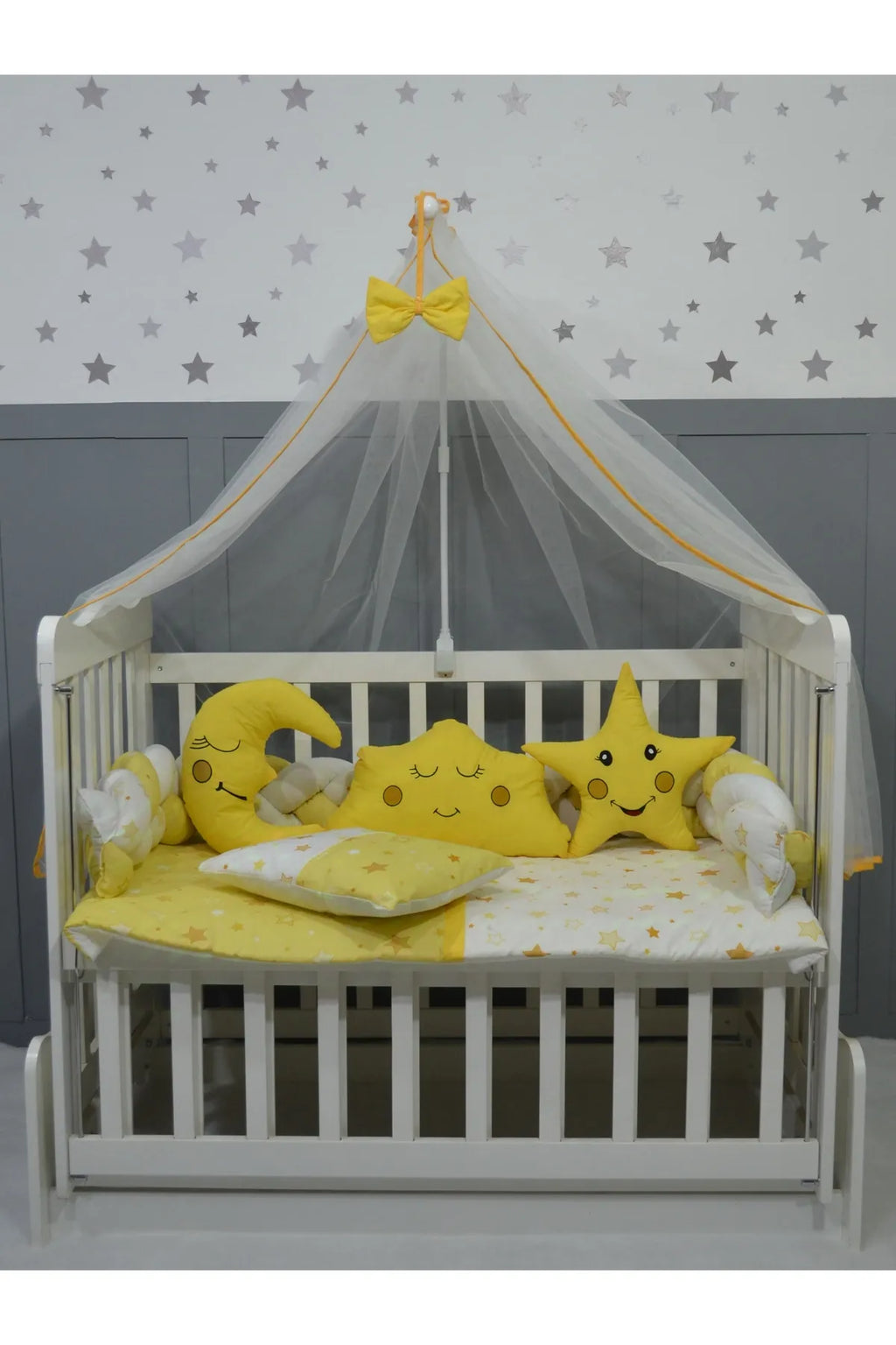 ÖYKÜ BEBE ÖRGÜ BEBEK BEŞİK UYKU SETİ 60X120 7 PARÇA
