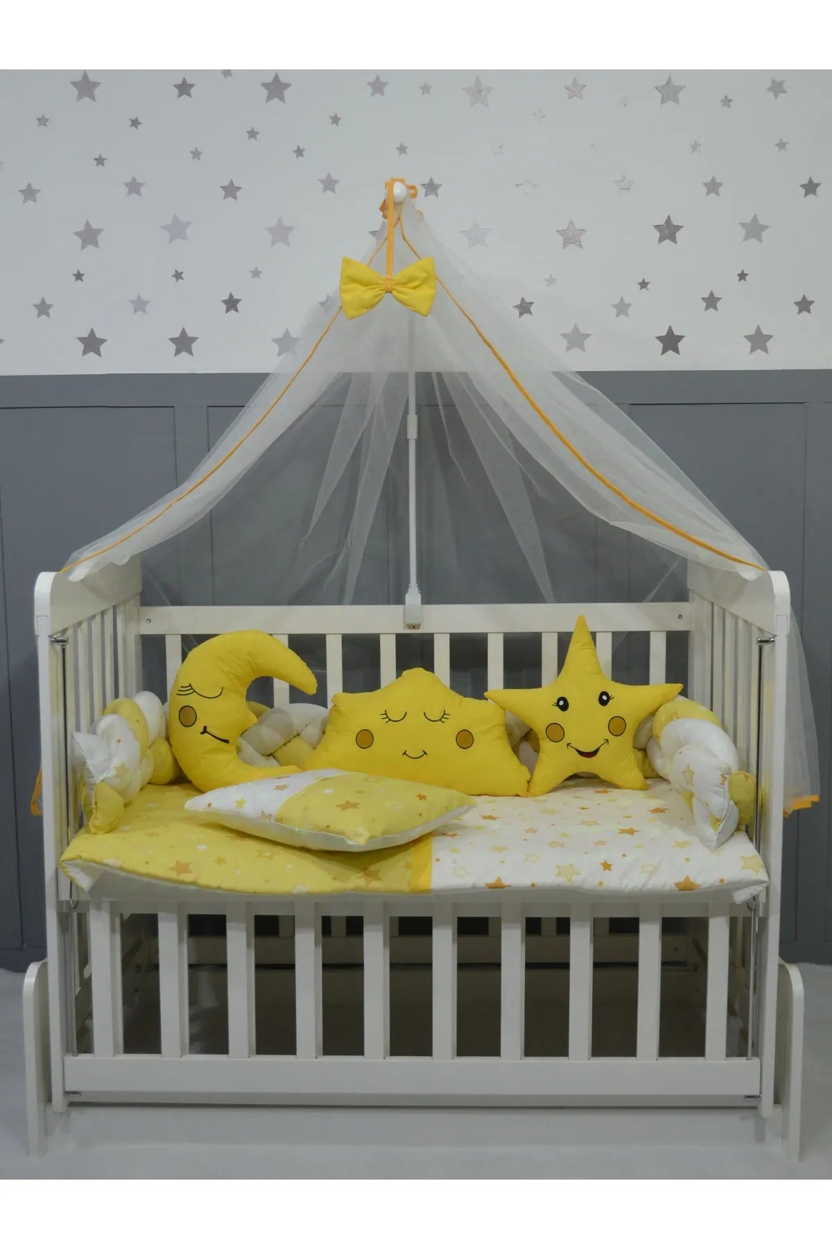 ÖYKÜ BEBE ÖRGÜ BEBEK BEŞİK UYKU SETİ 60X120 7 PARÇA