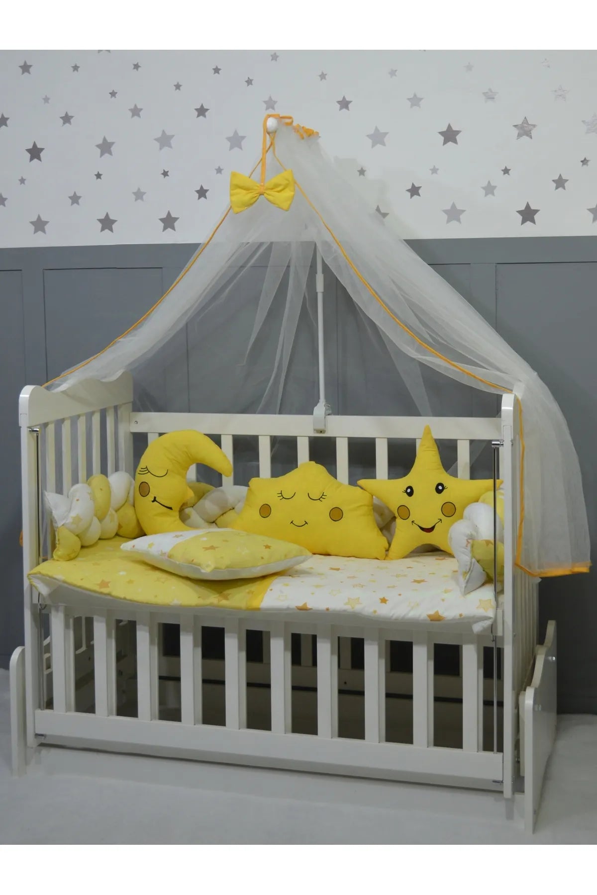 ÖYKÜ BEBE ÖRGÜ BEBEK BEŞİK UYKU SETİ 60X120 7 PARÇA
