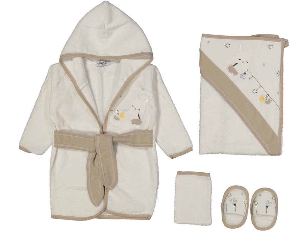 ERKEK 1/12 AY YILDIZLI TAVŞAN BORNOZ SET