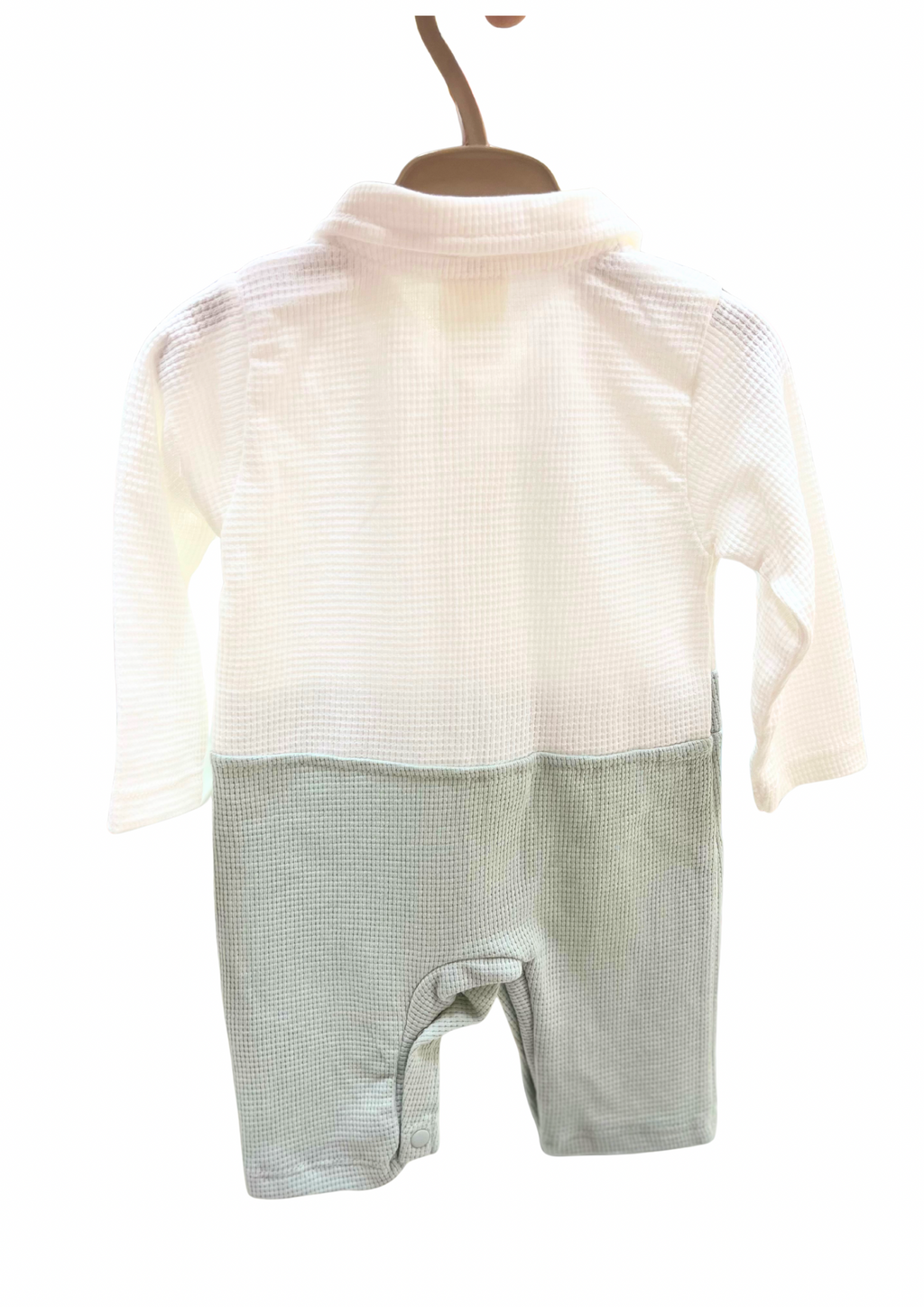 iQbaby Erkek Bebek Gömlek Görünümlü Tulum – Beyaz & Mint Yeşili