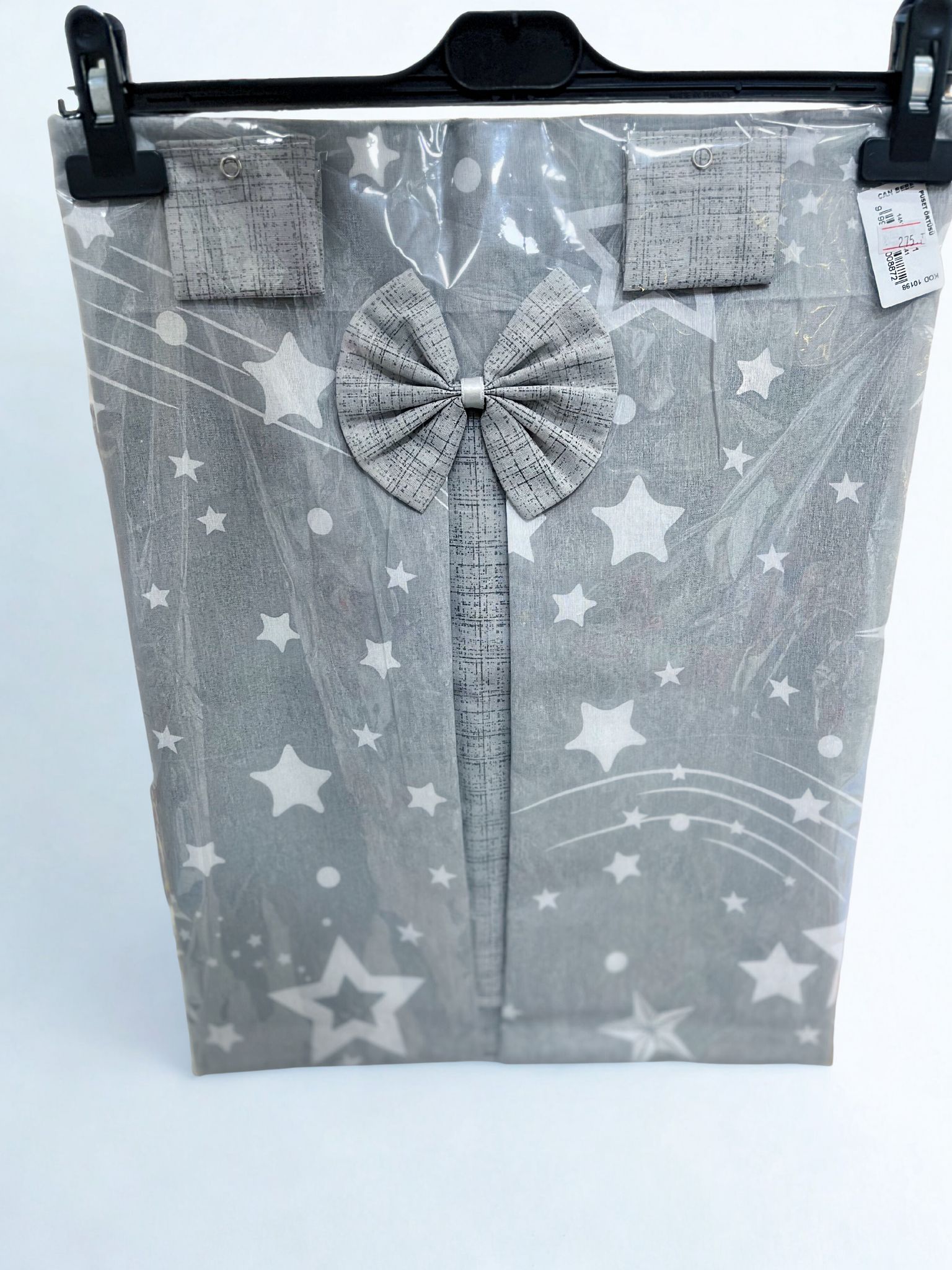 FİYOKLU YILDIZLI GRİ PUSET ÖRTÜSÜ