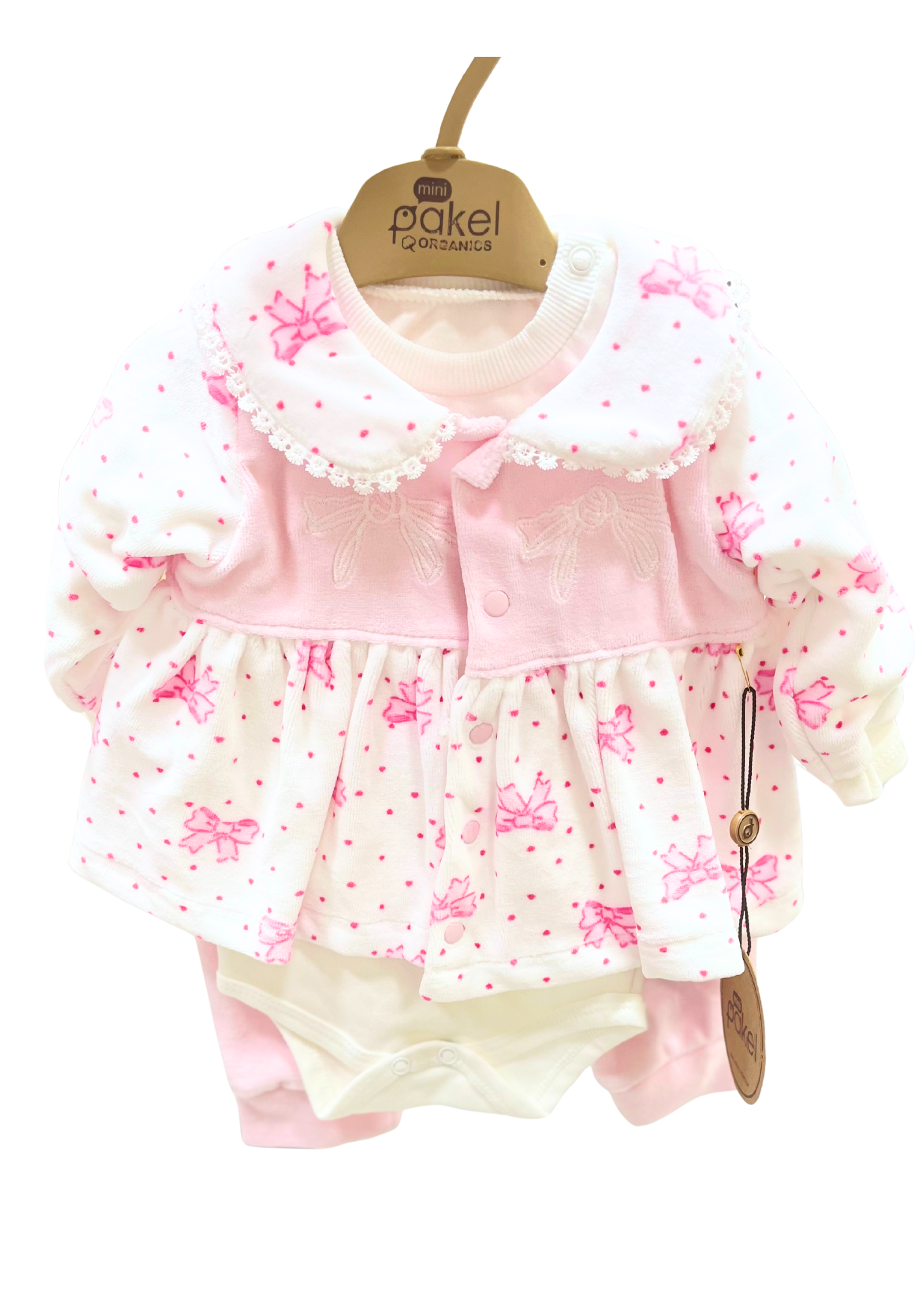 Mini Pakel Desenli 3’lü Bebek Takımı