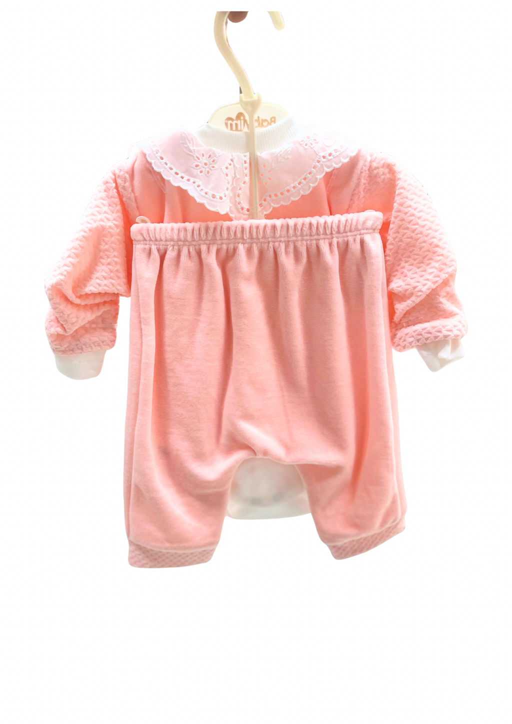 Babyim Exclusive Pembe Dantelli Bebek Takımı – 3’lü Set