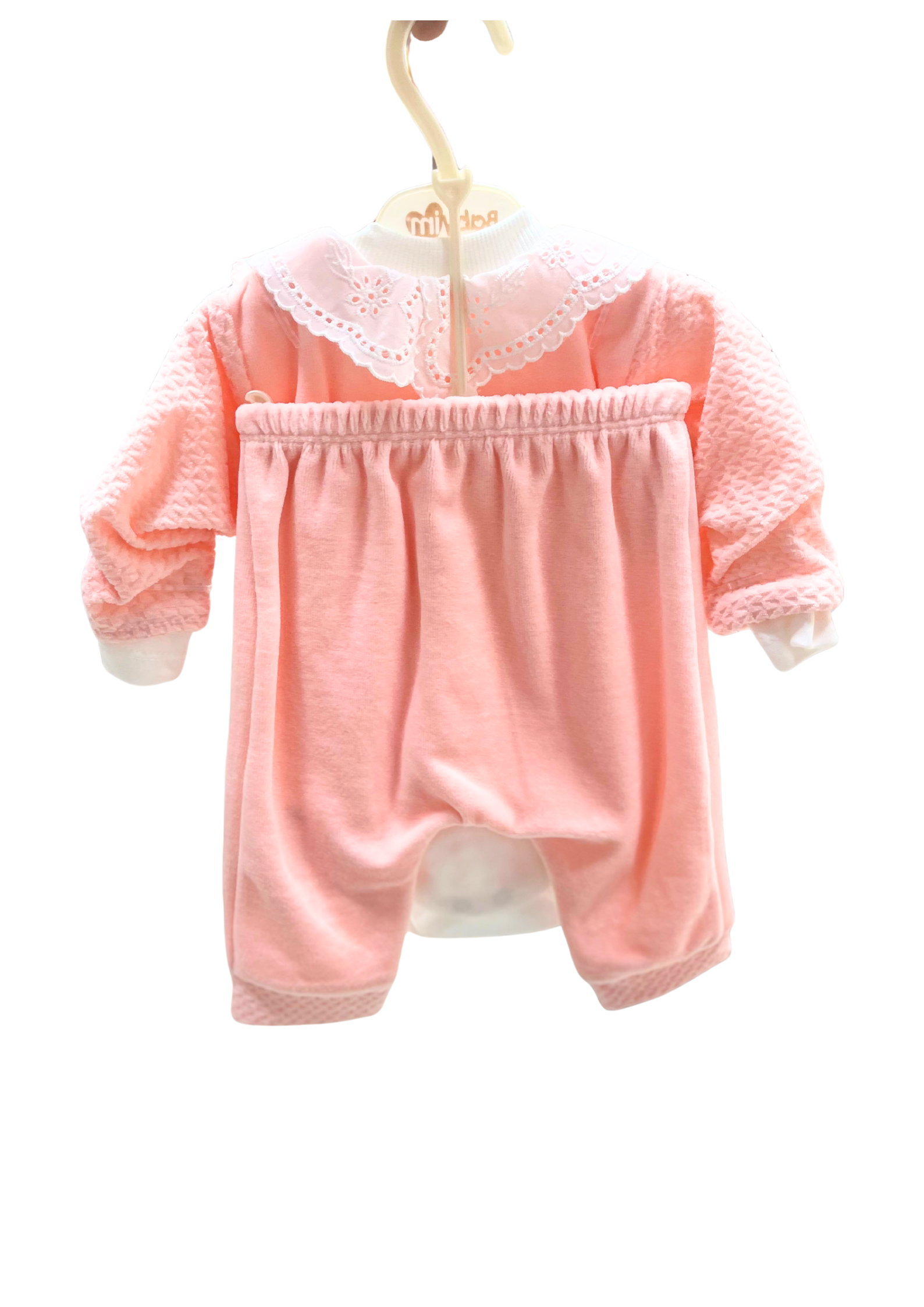 Babyim Exclusive Pembe Dantelli Bebek Takımı – 3’lü Set