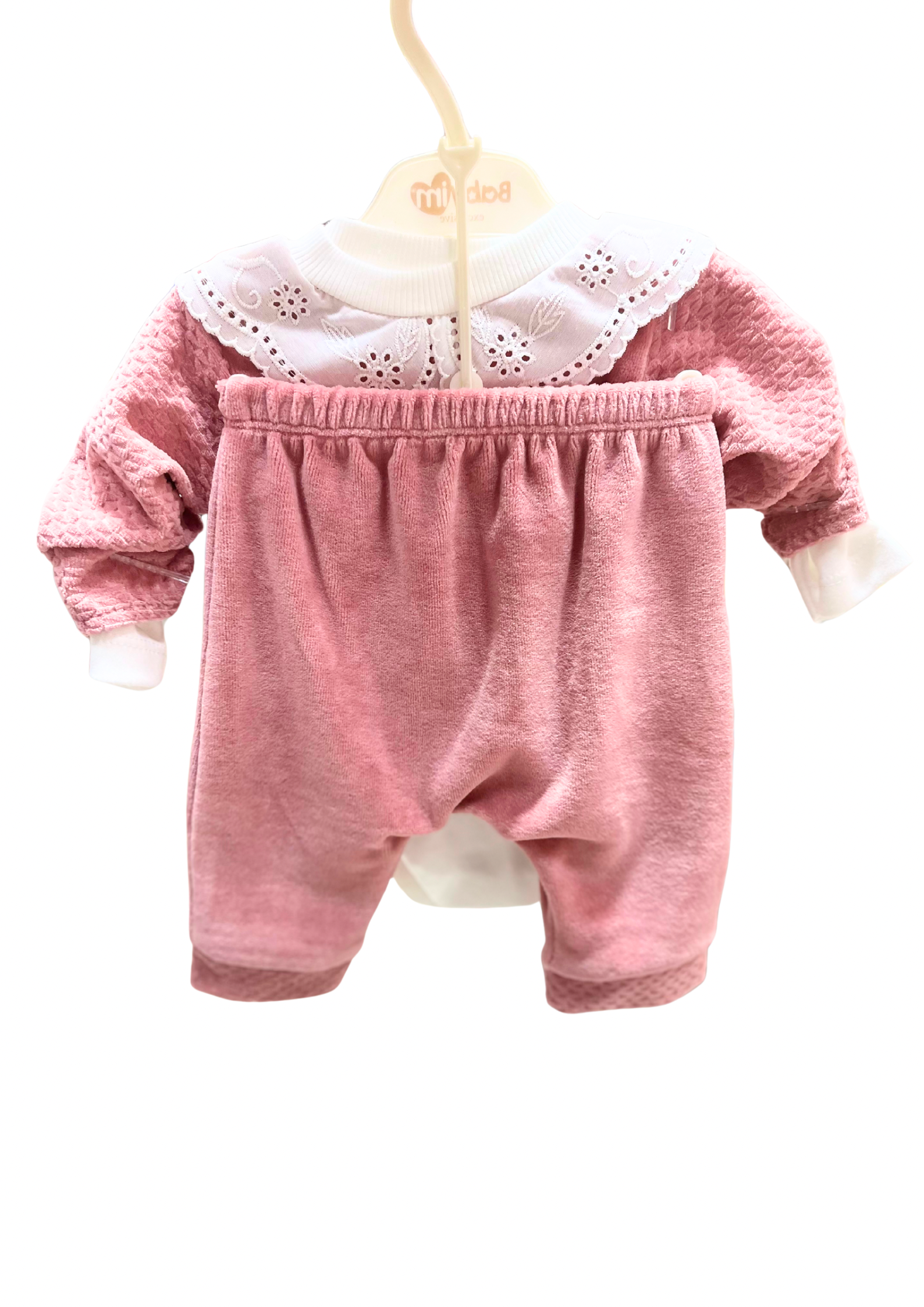 BabyJim Exclusive Pembe Dantelli 3’lü Bebek Takımı