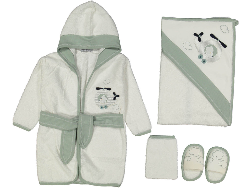 ERKEK 1/12 AY HELİKOPTER NAKIŞLI BORNOZ SETİ