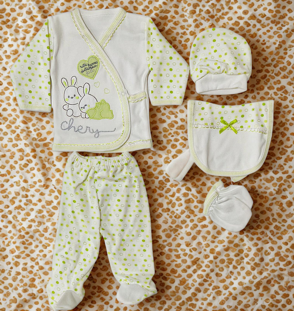 BOMBİNO KIZ  Desenli  Yenidoğan Hastane Çıkış Seti