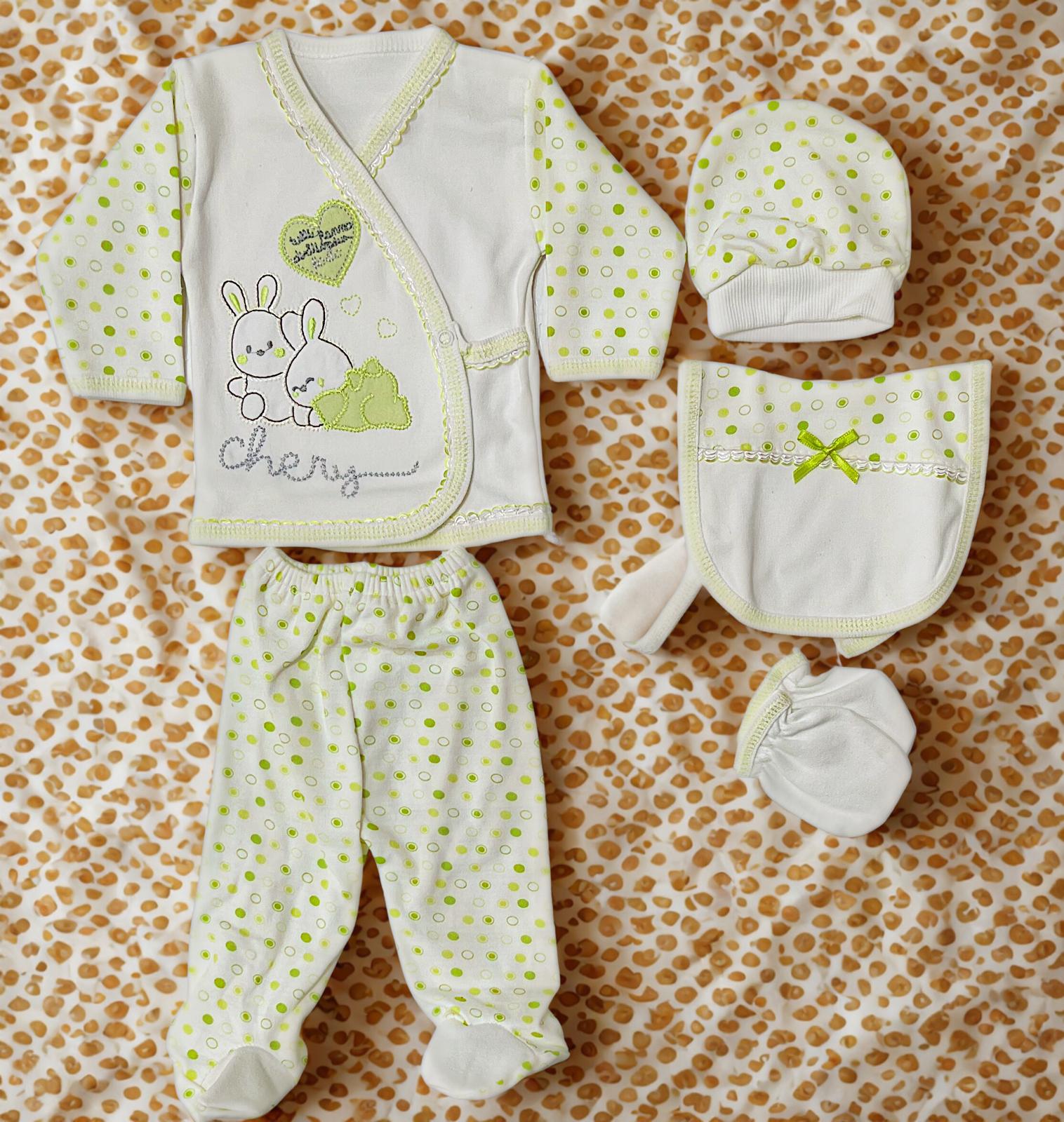 BOMBİNO KIZ  Desenli  Yenidoğan Hastane Çıkış Seti