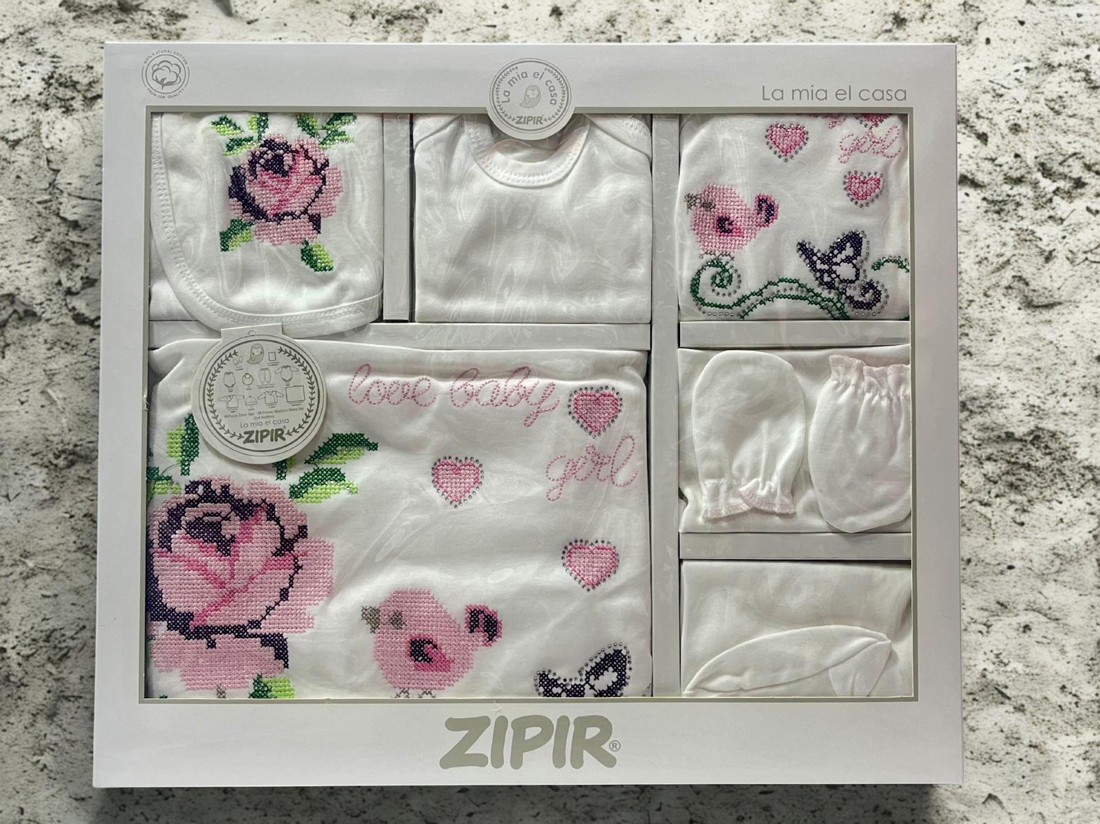 ZIPIR 10 Parça Desenli Yenidoğan Hastane Çıkış Seti