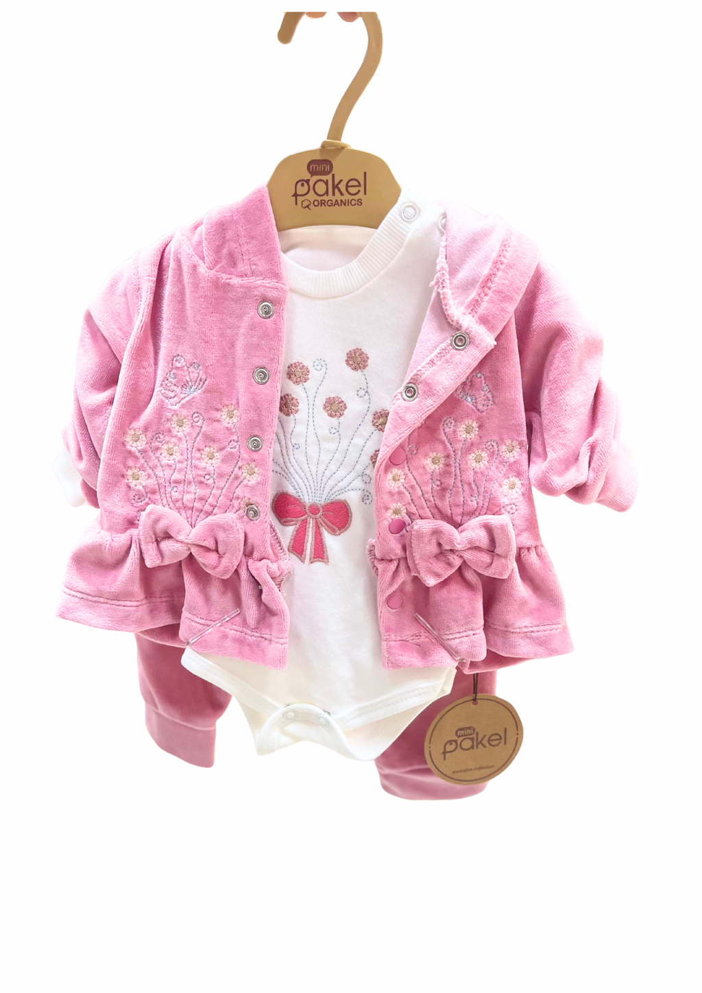 Mini Pakel  Desenli 3’lü Bebek Takımı