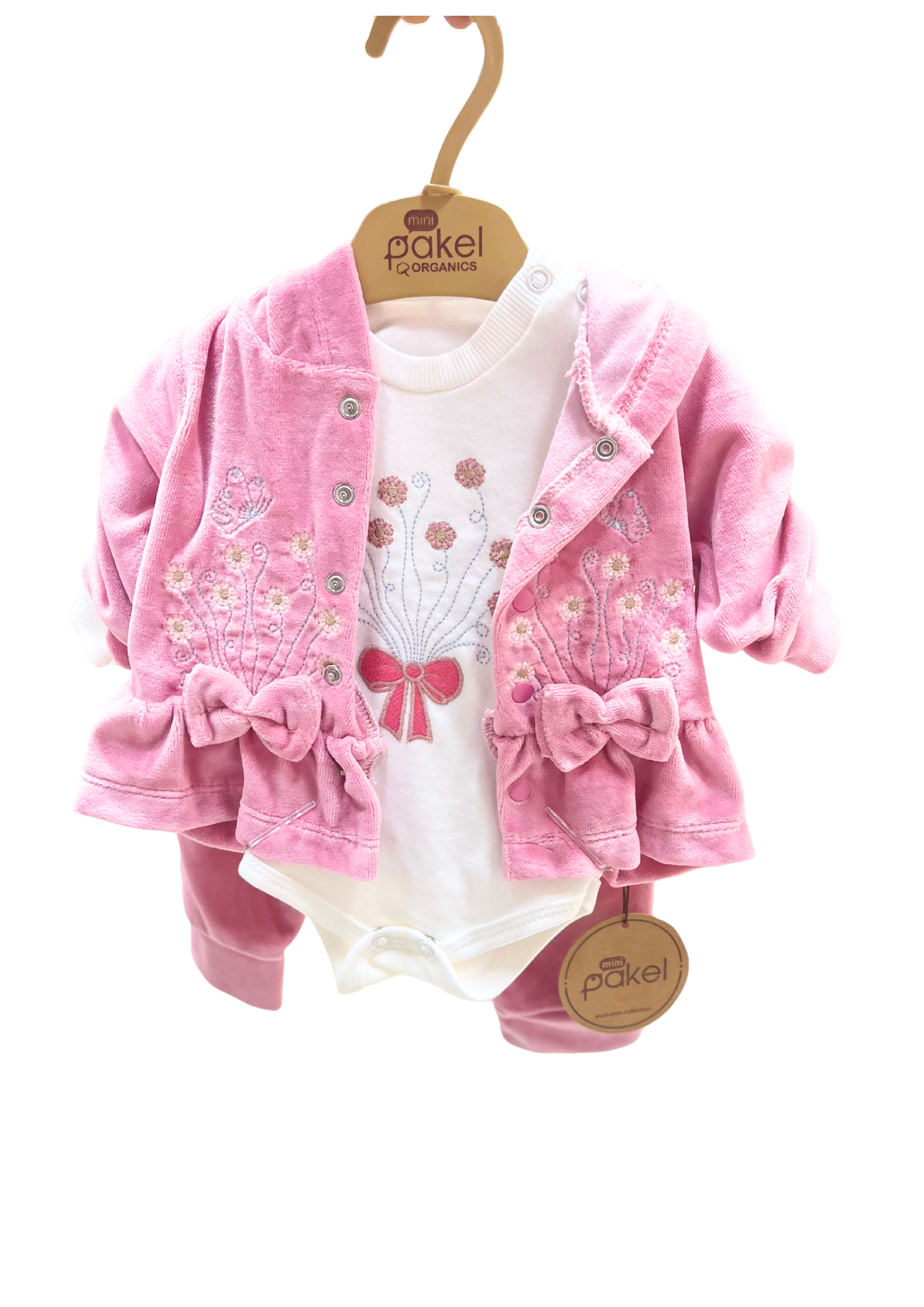 Mini Pakel  Desenli 3’lü Bebek Takımı