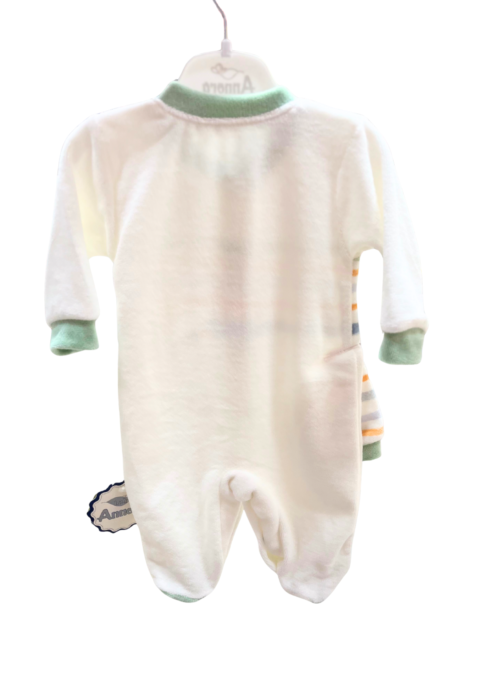 Amaro baby Çizgi Desenli Kadife tulum