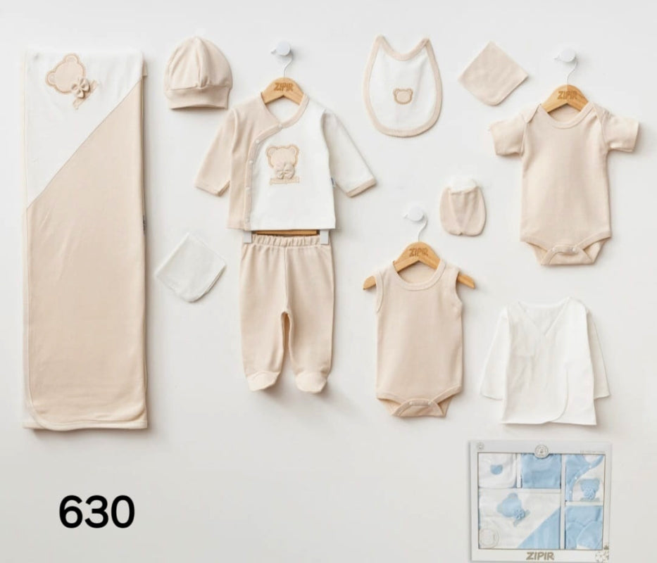 Öykü Bebe – 10 Parça Premium ERKEK SEVİMLİ AYI Hastane Çıkış Seti