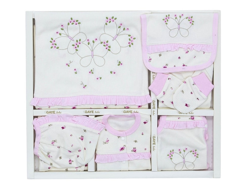 Öykü Bebe – 10 Parça Premium KELEBEKLİ Hastane Çıkış Seti