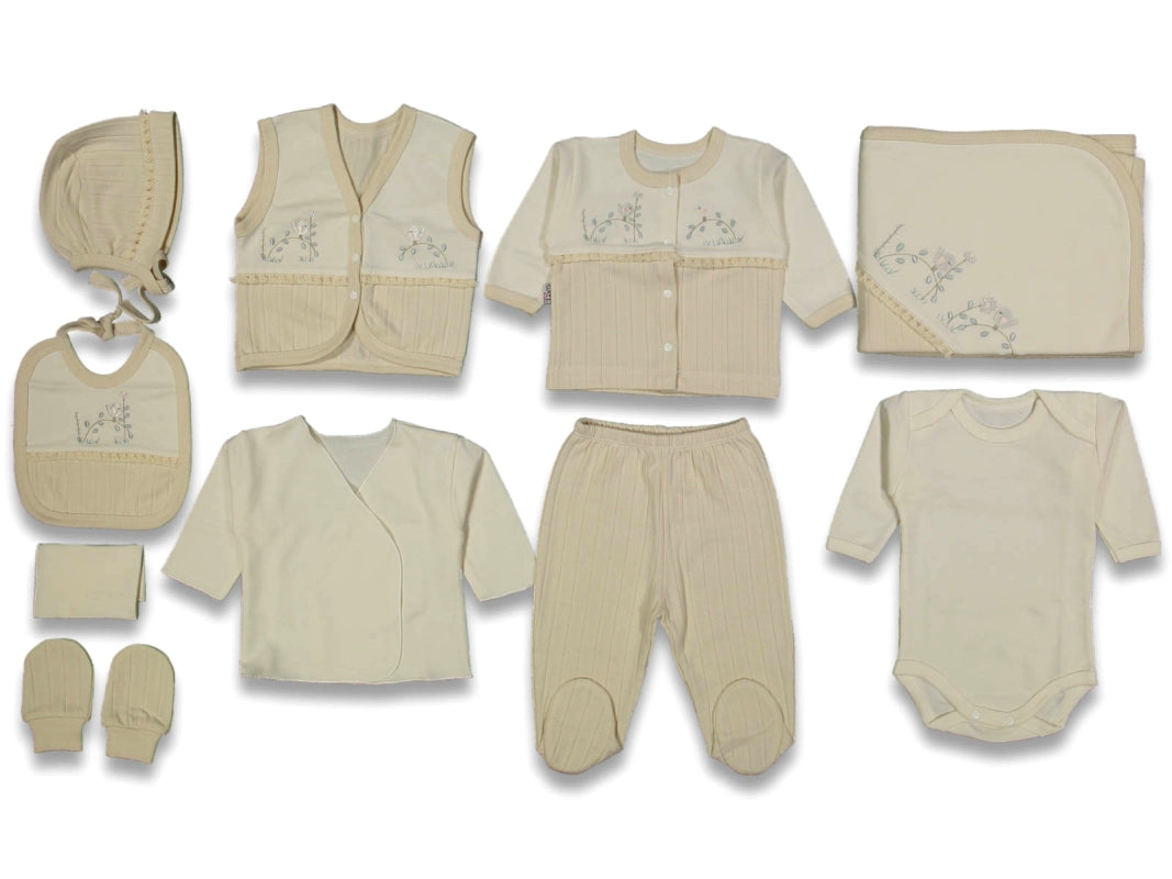 Öykü Bebe – 10 Parça Premium DALDA KUŞ Hastane Çıkış Seti