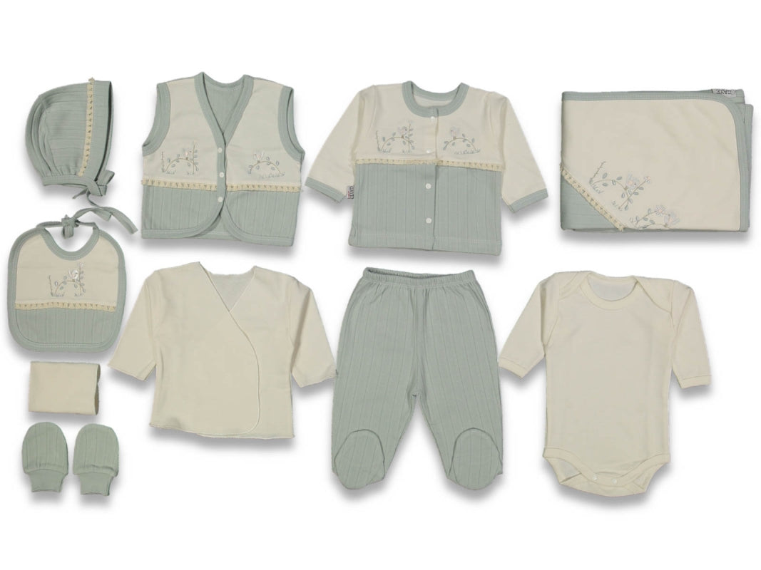 Öykü Bebe – 10 Parça Premium DALDA KUŞ Hastane Çıkış Seti