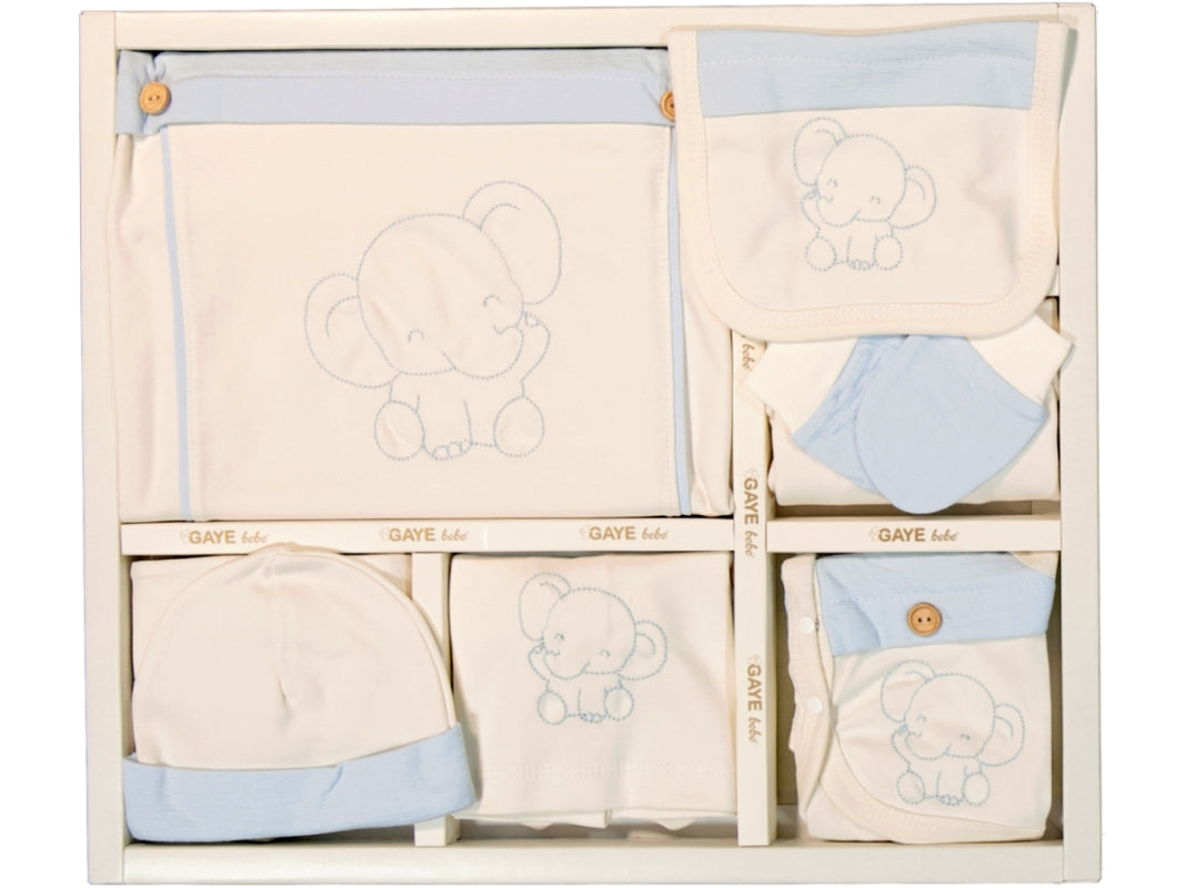 Öykü Bebe – 10 Parça Premium ERKEK FİLLİ Hastane Çıkış Seti