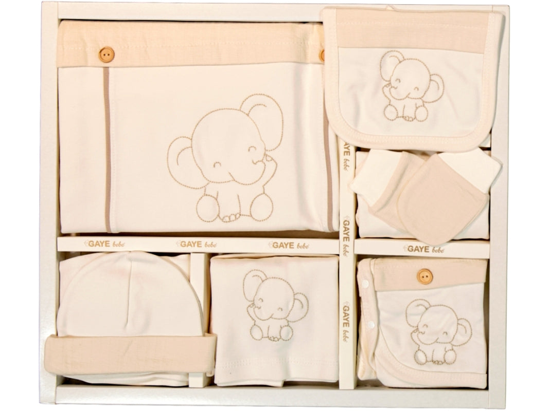 Öykü Bebe – 10 Parça Premium ERKEK FİLLİ Hastane Çıkış Seti