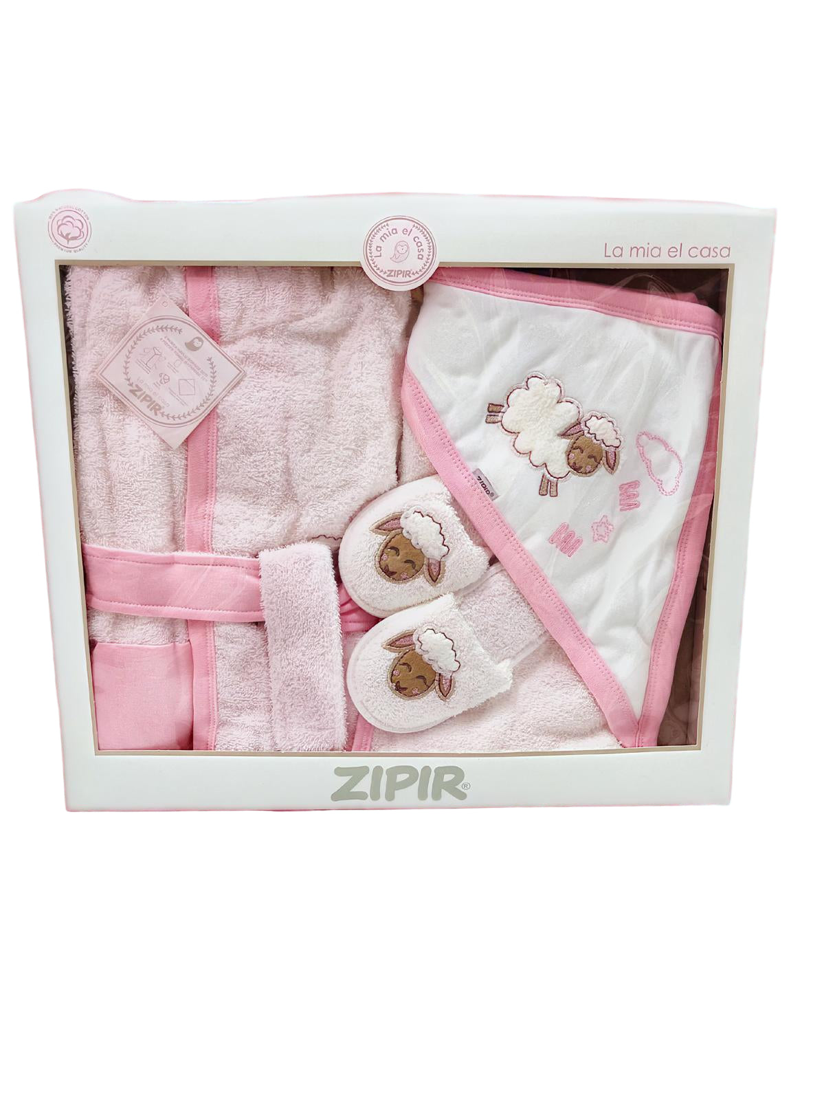 ZIPIR KIZ BEBEK BORNOZ SETİ