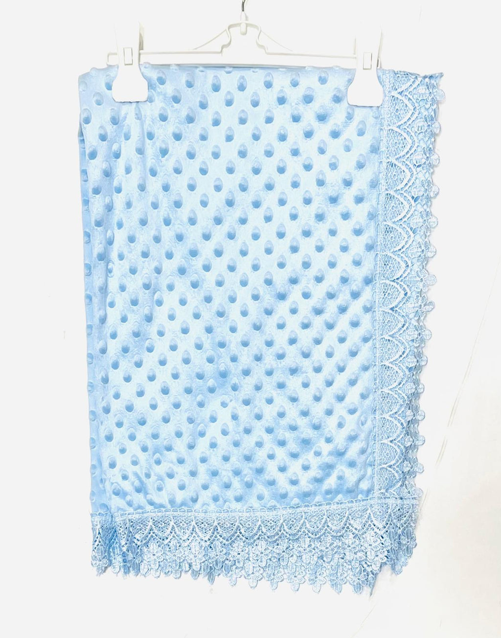 Prens Nakışlı Mavi Dantel Detaylı Bebek Battaniyesi