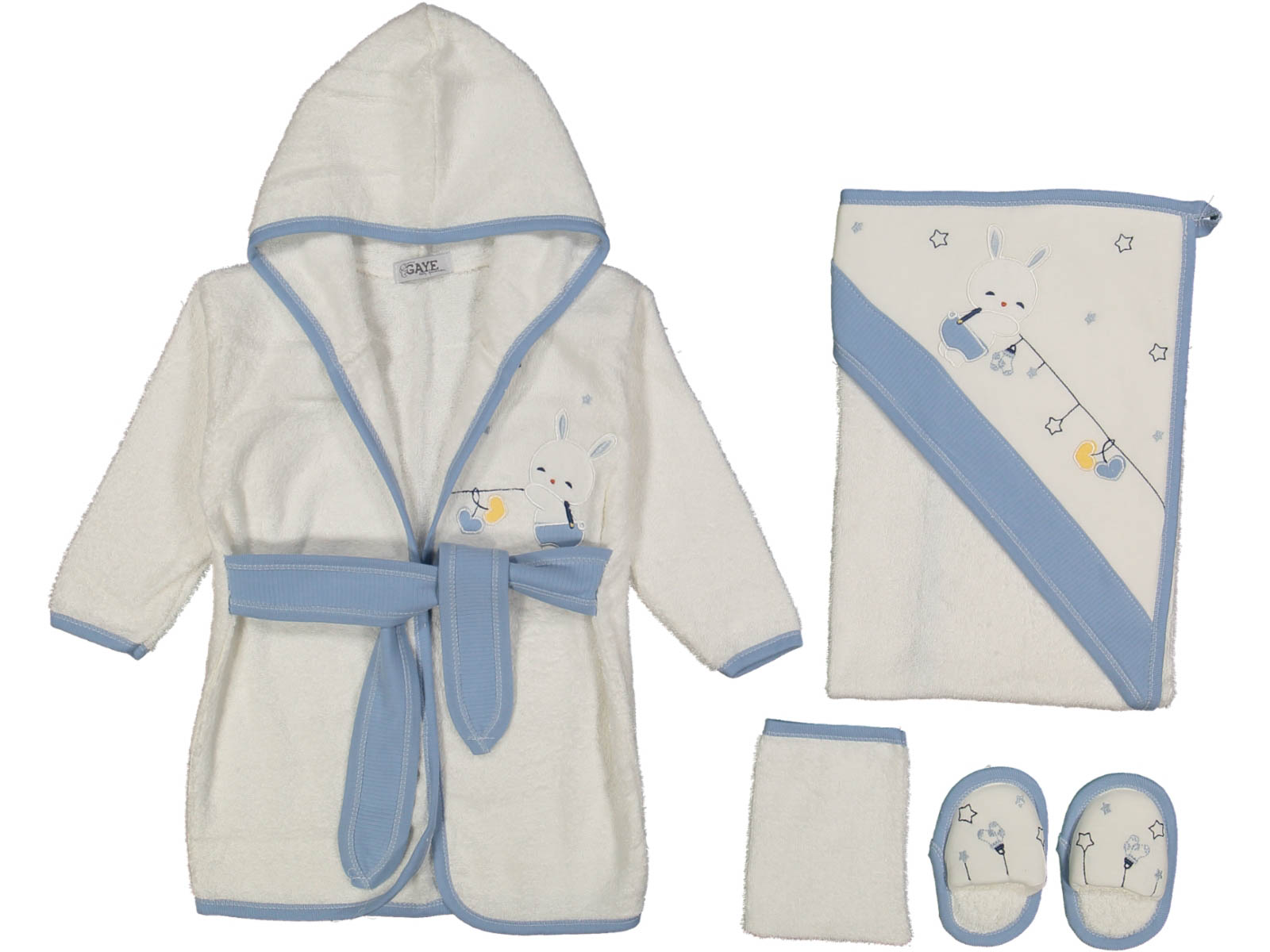 ERKEK 1/12 AY YILDIZLI TAVŞAN BORNOZ SET
