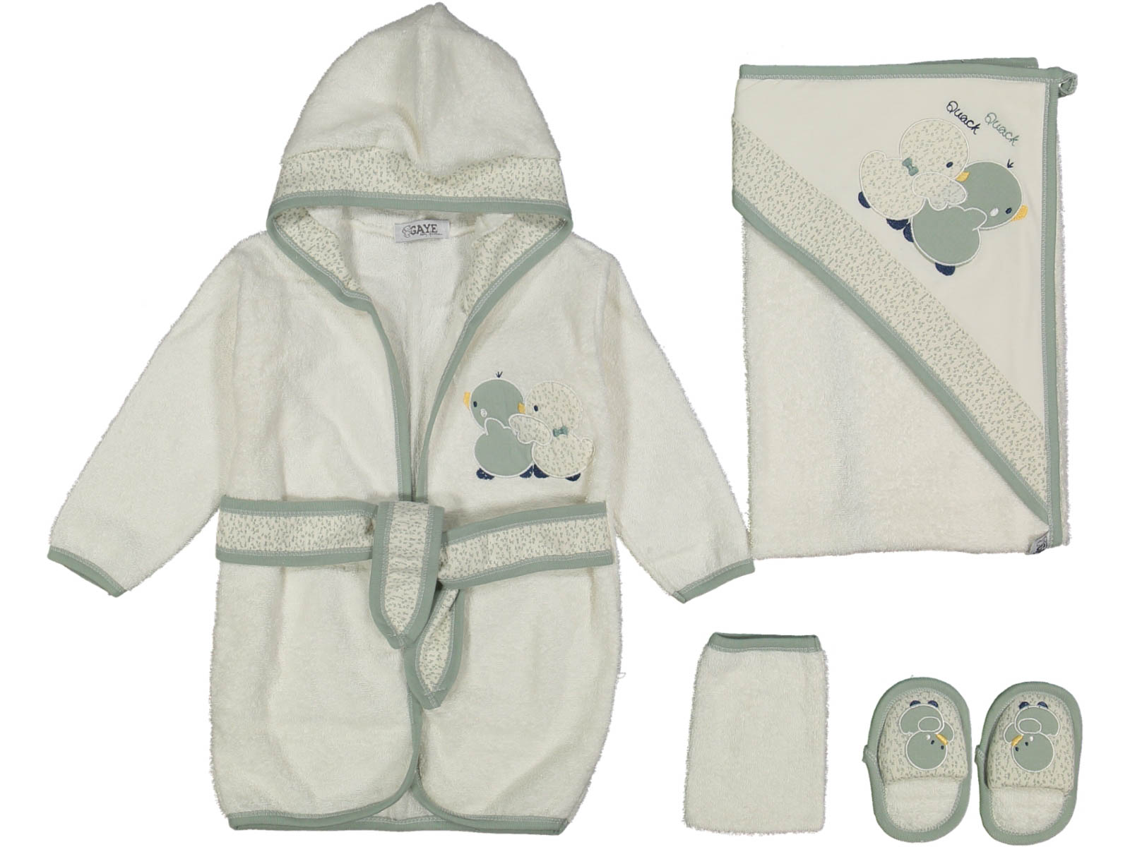 ERKEK 1/12 AY ÖRDEK NAKIŞLI BORNOZ SETİ