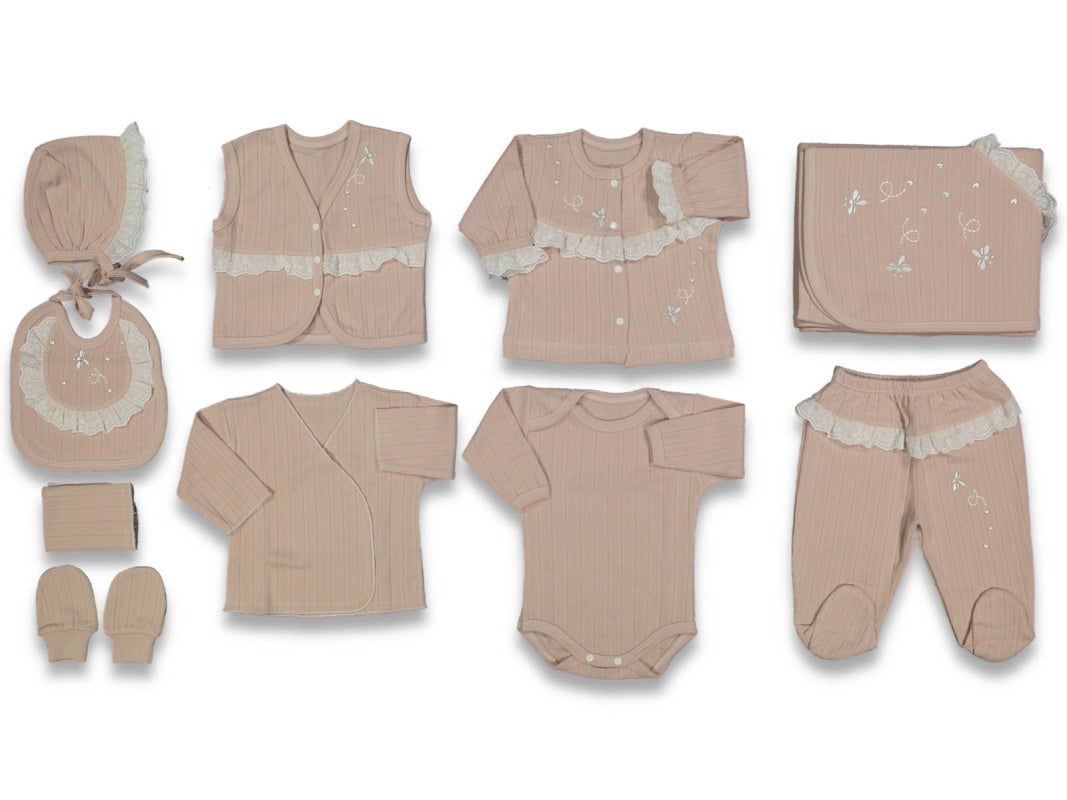 Öykü Bebe – 10 Parça Premium YUSUFCUKLU Hastane Çıkış Seti