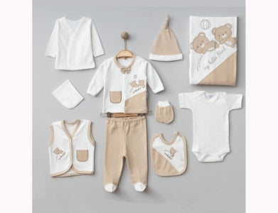 Öykü Bebe – 10 Parça Premium ERKEK AFACAN AYILAR Hastane Çıkış Seti